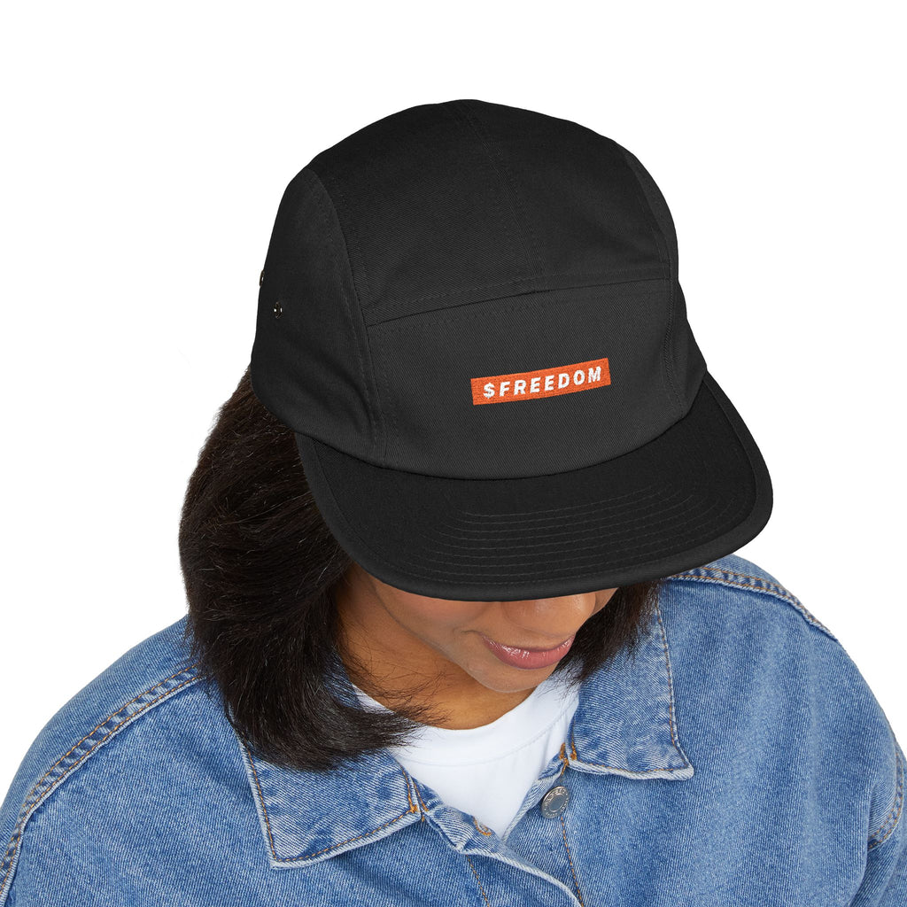 $FREEDOM Embroidered 5-Panel Cap